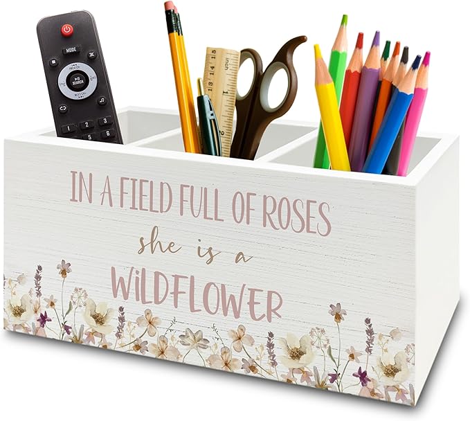 XPH Wildflower Nursery Decor Pen Pencil Holder Organizer by XPH