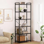 Casaottima Book Shelf, 6 Tier Tall Bookshelf, Modern Wood Bookcase Shelves - Image 3