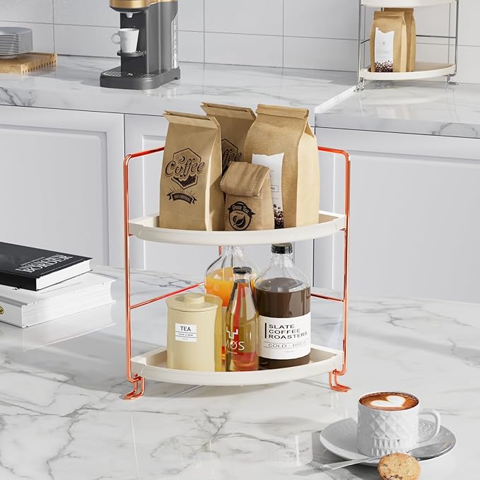 FSyueyun 2-Tier Corner Bathroom Counter Organizer, Tool-Less Installation - Image 4