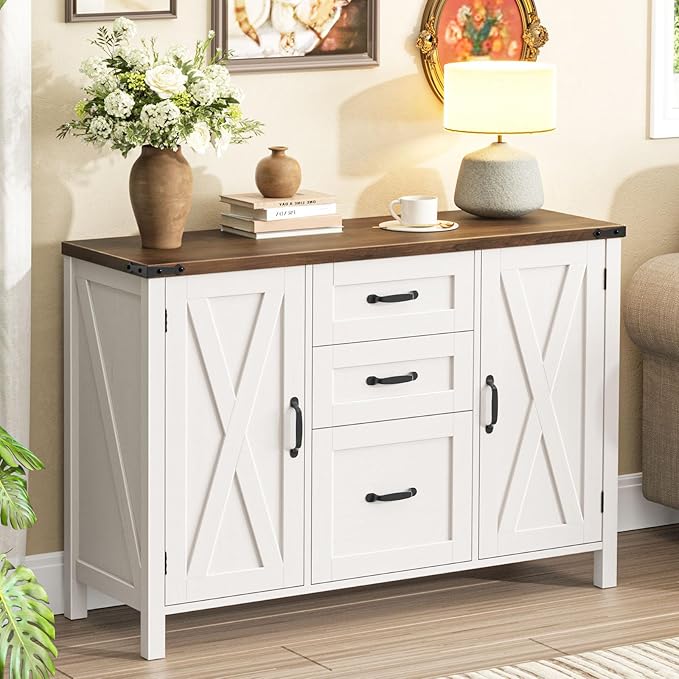 Vabches File Cabinet with 3 Drawers, Farmhouse Lateral File Cabinet Fits Files - Image 2
