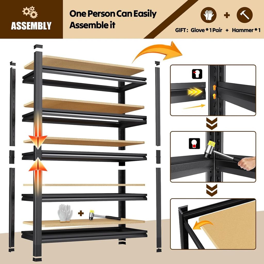 storage shelves 5 tier garage shelving adjustable shelf showing dimensions