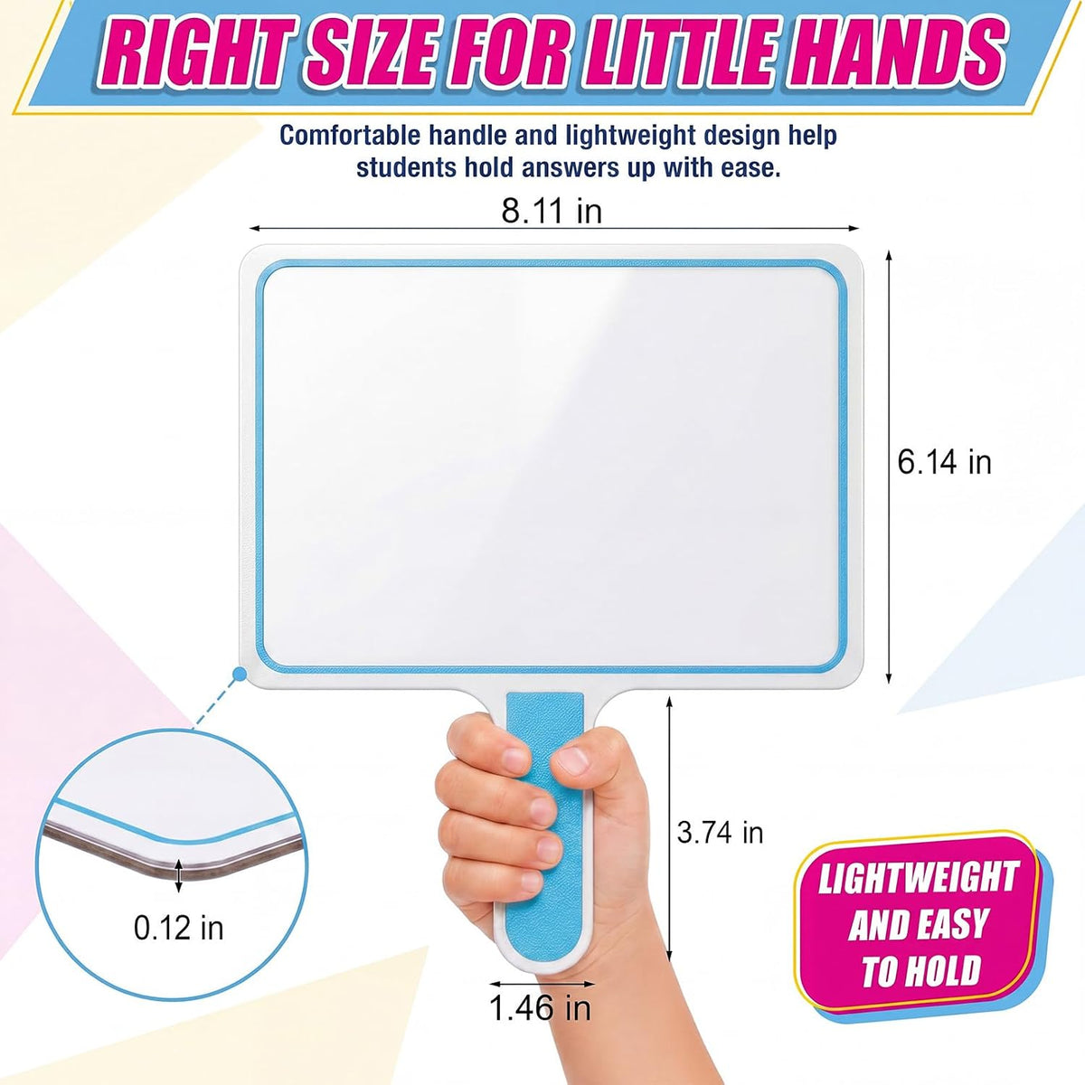 Henoyso 48 Pcs 8 x 10 Inch Dry Erase Answer Paddles, Classic