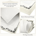 Sabary 200 Sheets Lined Stationary Writing Paper 8.5 x 11 Inch Fancy Vintage - Image 3