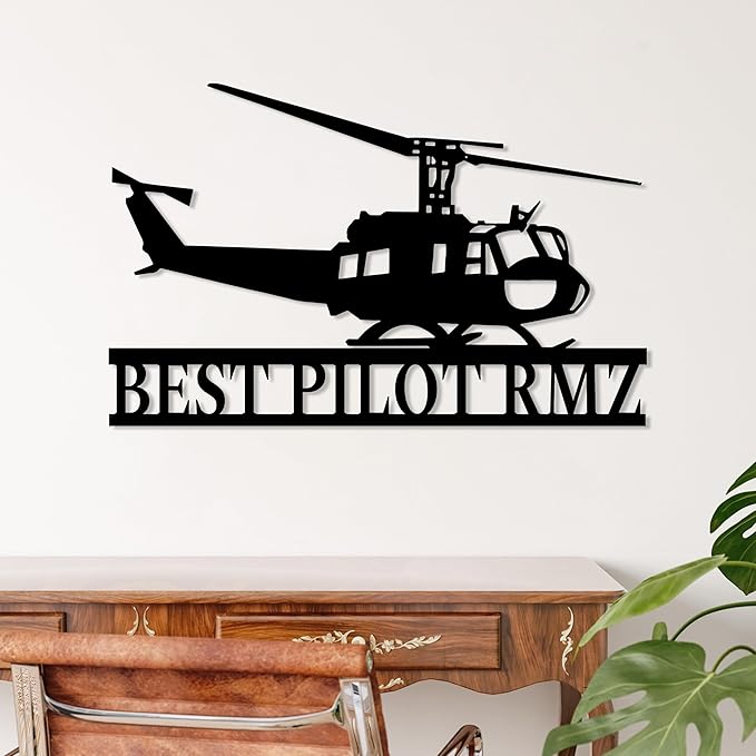 Personalized Metal Airplane Wall Art, Airplane Name Sign, Customized Pilot Name - Image 7