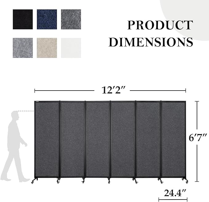 Upgrade Version Room Partition and Divider, Freestanding Rolling Dividers - Image 2