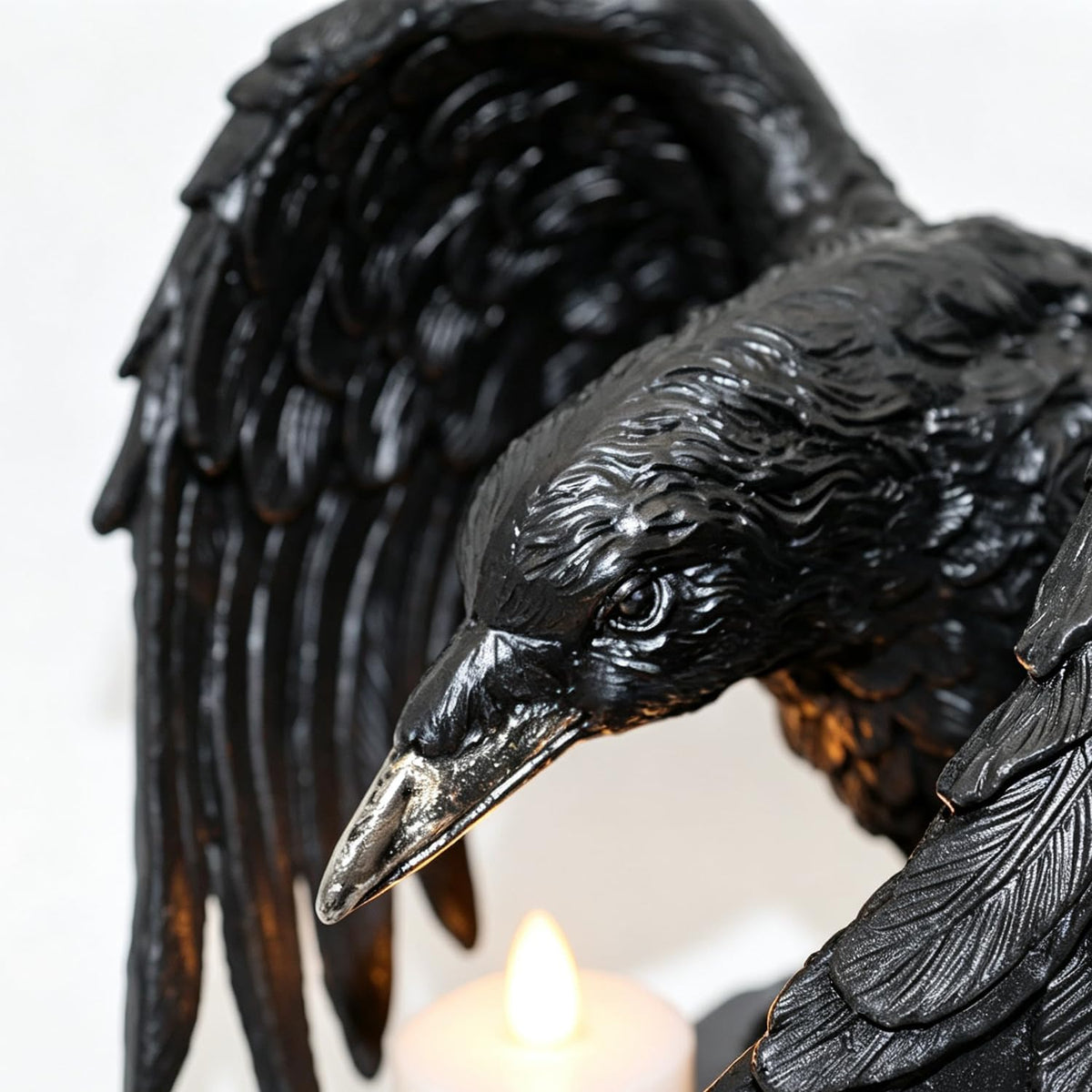 Gothic Crow Light Holder Halloween Candle Holder