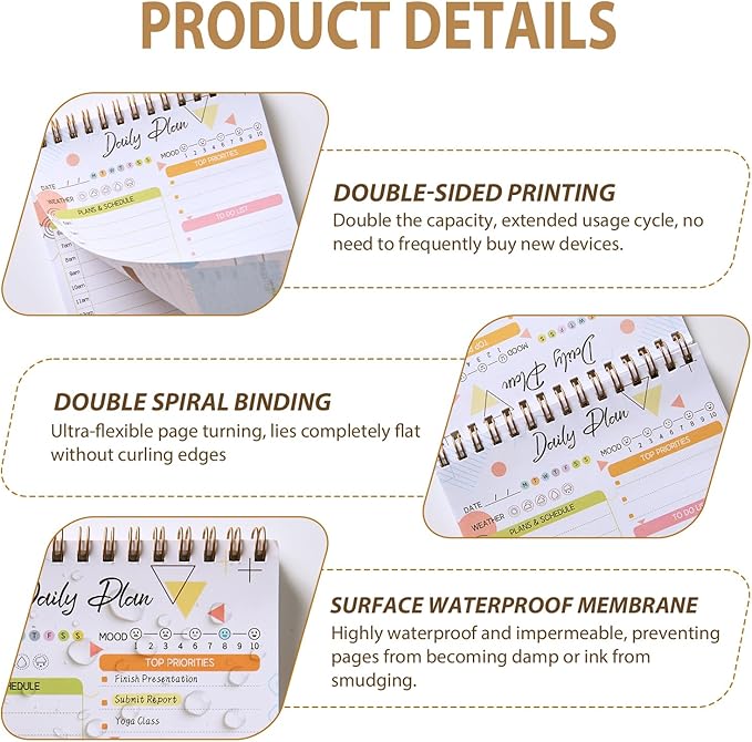 Tlenpo To Do List Notebook Pad, Daily Planner Notepad, 60 Sheets Double Sided - Image 3