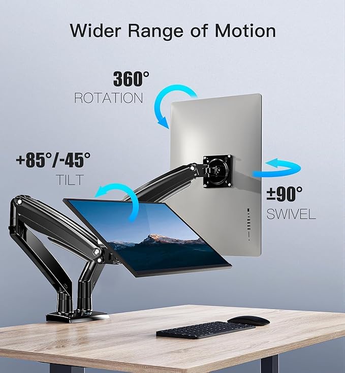 HUANUO 13 to 40 Inch Dual Monitor Arm - Image 4