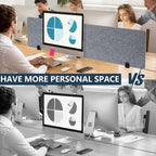 2pcs Privacy Panel, Standing Desk Divider 60"x16" Desktop Office Furniture - Image 4