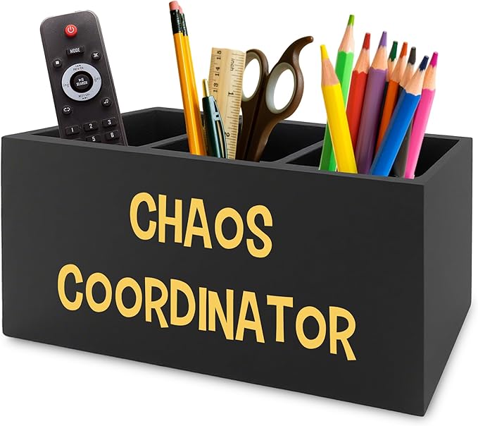 XPH Chaos Coordinator Black Yellow Pen Pencil Holder Organizer by XPH