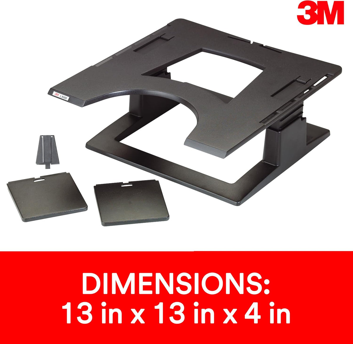 3M Adjustable Notebook Riser, 13 in x 13 in x 2 in