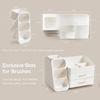 hblife makeup organizer with brush holder for vanity, close-up detail