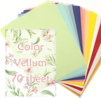 70 Pcs Colored Vellum Translucent Paper 8.5 x 11 inches Tracing Vellum Paper by cridoz
