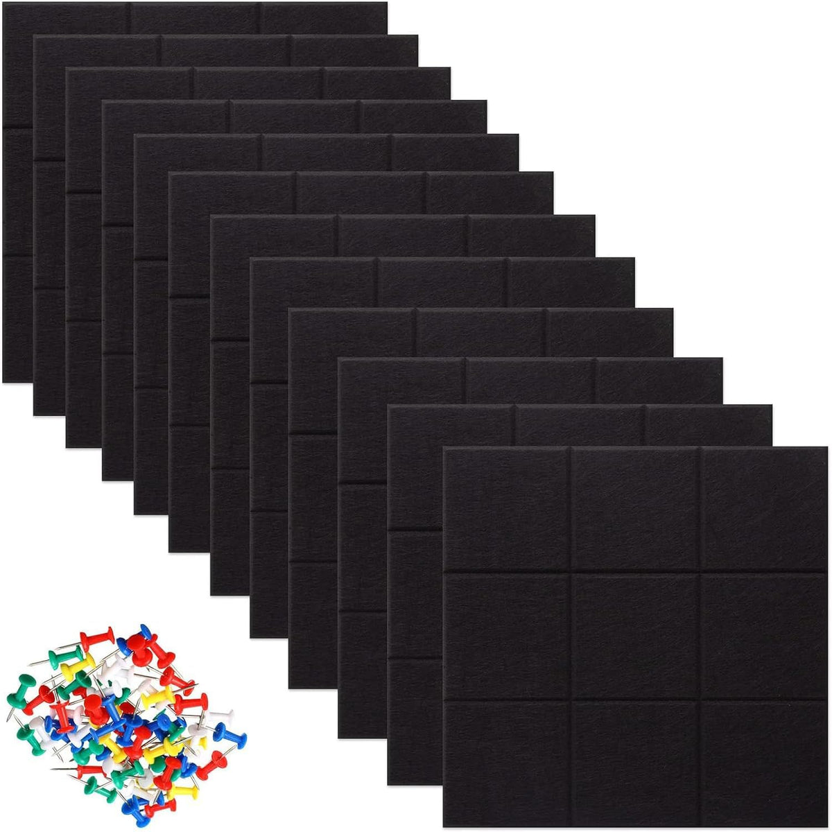 12 Pcs Large 11.8" x 11.8" Felt Bulletin Board for Wall Square Felt...