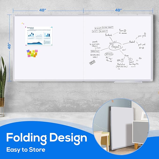 Magnetic Dry Erase Board 96 x 48 inches, Maxtek 4" x 8" Whiteboard - Image 2