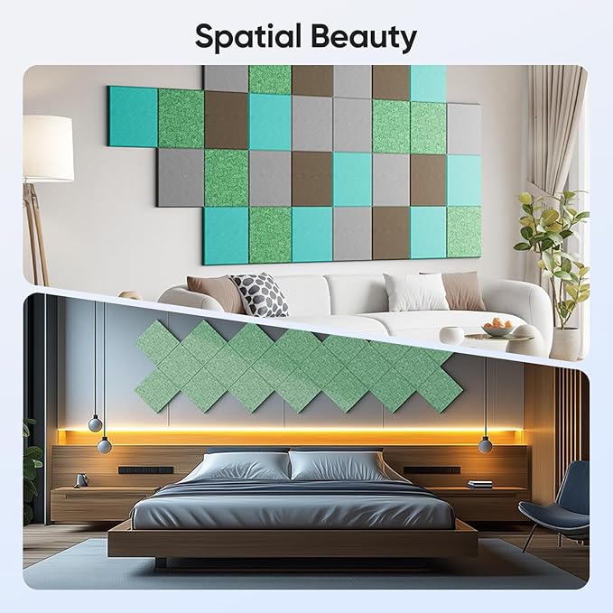 UNECHO 12 Pack 12" X 12" X 0.4" Acoustic Panels - Image 5