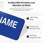 Name Tag, Magnetic Blue and White Name Tags, Personalized Name Tags, 1.5x3 - Image 3