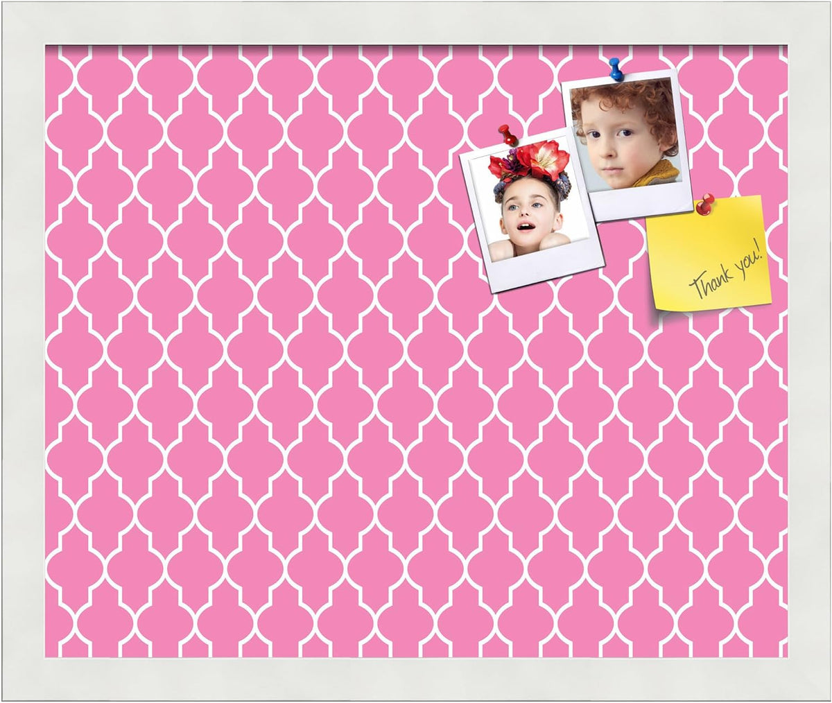 PinPix 17x14 inch Cork Bulletin Board. This Decorative Framed Pin Board Comes...
