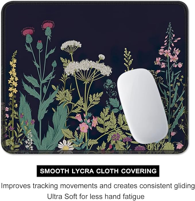 Auhoahsil Mouse Pad, 12 x 10 in Flower Theme Computer Mouse Pad - Image 4