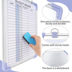 2 PCS in and Out Magnetic Dry Erase Boards 16" x 12", Aluminum Framed Lined - Image 3