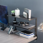 VIVO Clamp-on 24 inch Above or Below Desk 2-Tier Shelving Unit - Image 2