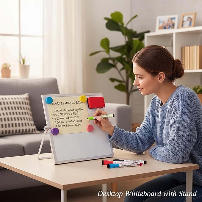 MXG 10x10 Inch Magnetic Dry Erase Board, Double Sided Small Whiteboard - Image 4