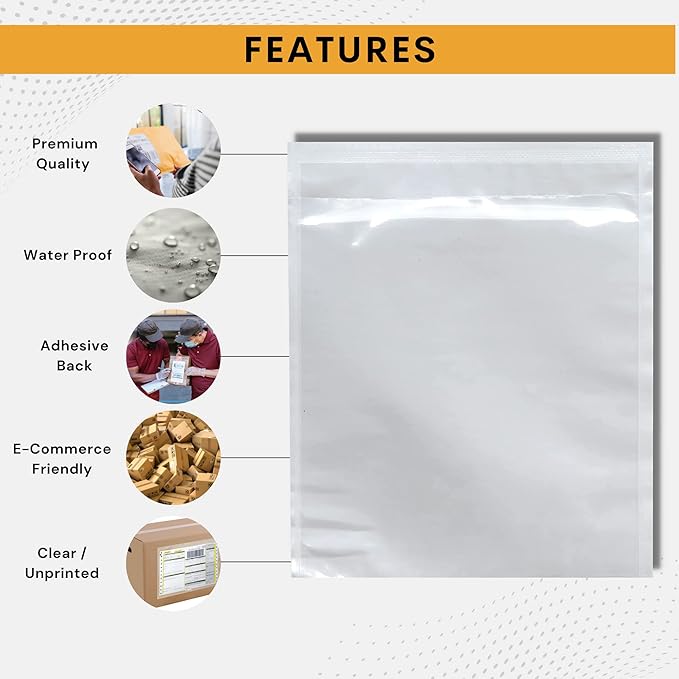 2000 Pack 6"x9" Shipping Label Sleeves – Clear Self-Adhesive Packing Slip - Image 5