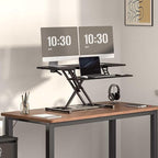 FLEXISPOT Standing Desk Converter 42-inch Spacious Sit to Stand up Dual Monitor - Image 2