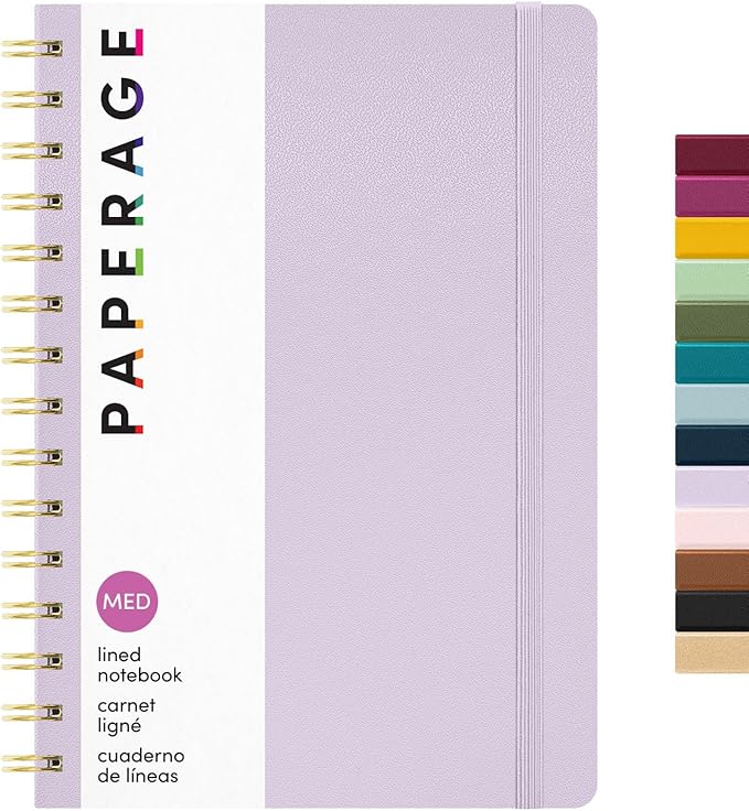 PAPERAGE Lined Spiral Journal Notebook, 160 Pages, Hardcover Journal by PAPERAGE