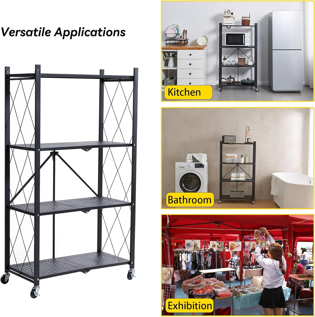 brian & dany 4-tier foldable storage shelves with, package contents