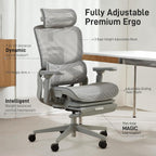 flow360 ergonomic mesh office chair with footrest, big&tall, close-up detail