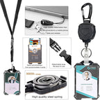 AIDSOTOU Heavy Duty Retractable Keychain Carabiner Badge Reel ID Badge Holder - Image 4