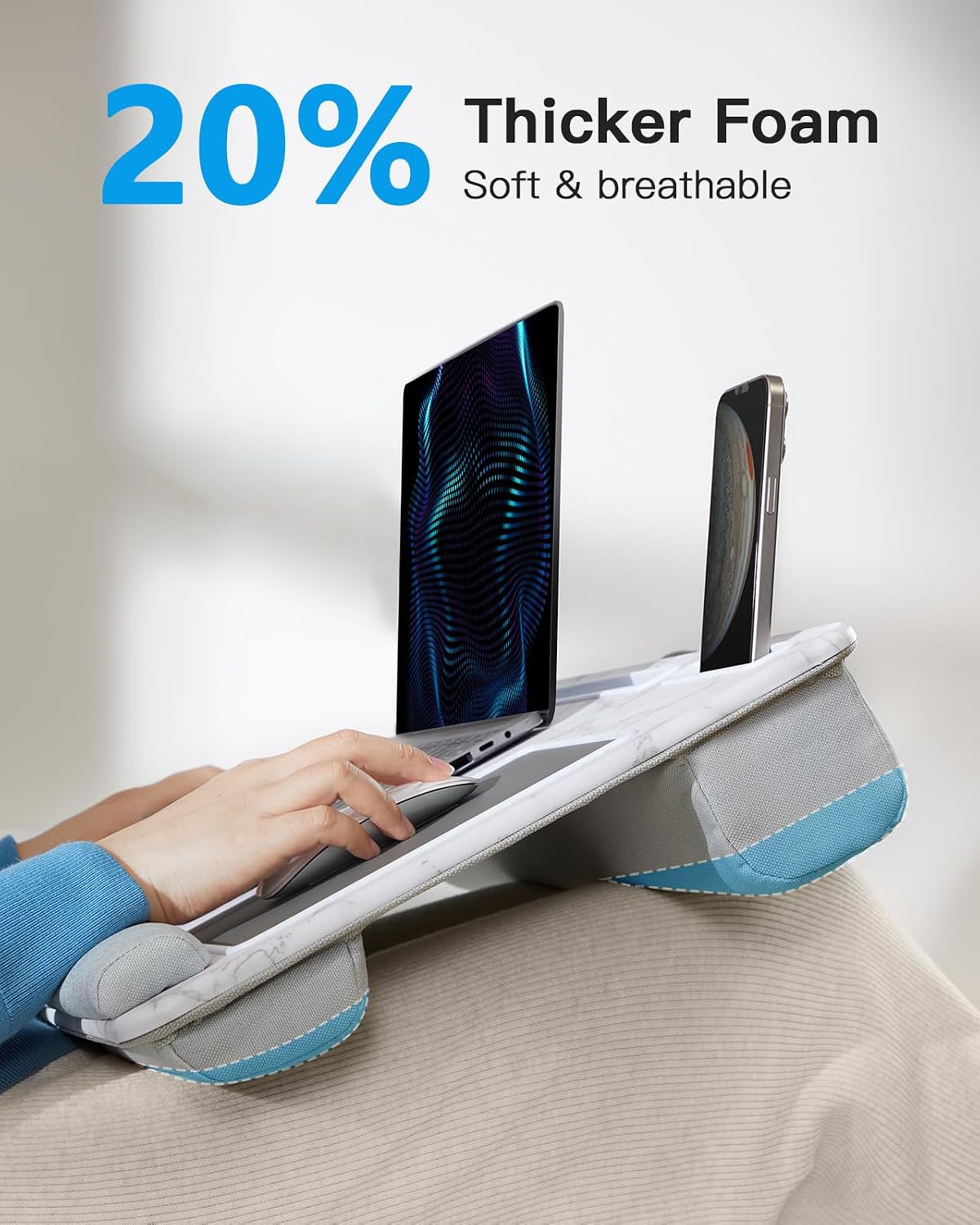 HUANUO Lap Desk - Fits up to 17 inches Laptop Desk, Marbling