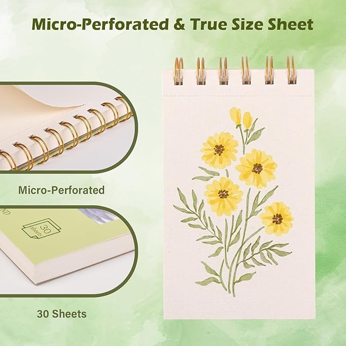 2-Packs Watercolor Paper Pad 3.5x5.5 Inch | 30 Sheets 140lb/300g, Spiral-Bound - Image 3