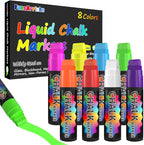 FansArriche Liquid Chalk Markers, 15mm Jumbo Car Window Markers, 8 Pack by FansArriche