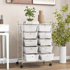 GOFLAME 10-Drawer Rolling Storage Cart, Art Craft Storage Organizer on Wheels - Image 8