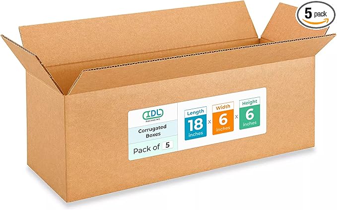 Long Moving & Shipping Boxes 18 x 6 x 6 inches by IDLPackaging