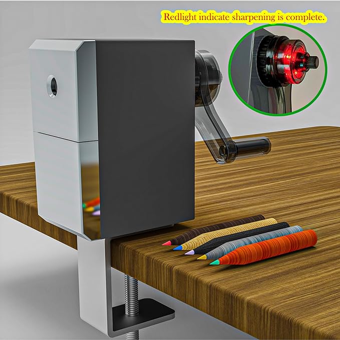 Premium Desktop Manual Pencil Sharpener, Desk Mount Design - Image 6