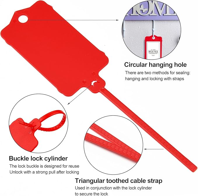 100pcs Blank Plastic Tags for Labeling Reusable Hanging Tags Ties Key Tag - Image 4