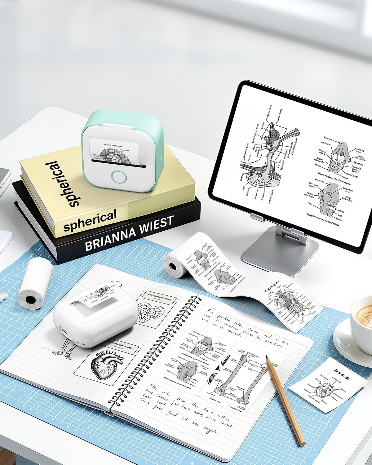 Memoking T02 Paper, White Thermal Sticker Paper, 50mmx3.5m, 3 Rolls | Compatible with T02/M02/T02 Pro/Q02E/M02X Mini Printer, Sticker Paper for Study, Photos, Journal, Texts, 2 Year Adhesive