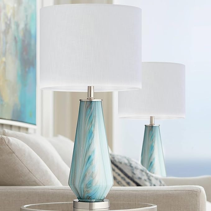 White Linen lampshades Large Drum Lamp Shade 16" Top x 16" Bottom x 12" High - Image 8