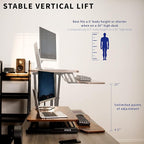 VIVO 32 inch Desk Converter, K Series, Height Adjustable Sit to Stand Riser - Image 4