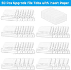 File Folder Tabs, Paxcoo 50 Sets Hanging File Folder Labels Tabs and Inserts - Image 2