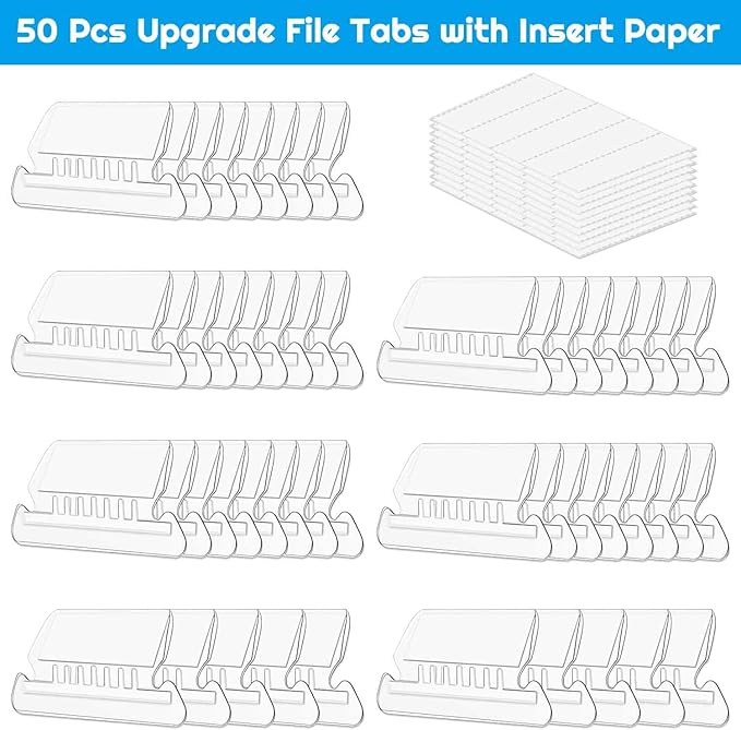 File Folder Tabs, Paxcoo 50 Sets Hanging File Folder Labels Tabs and Inserts - Image 2