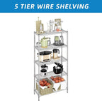 Guan River 5-Shelf Adjustable Metal Shelf Wire Shelving Unit Storage Rack - Image 6