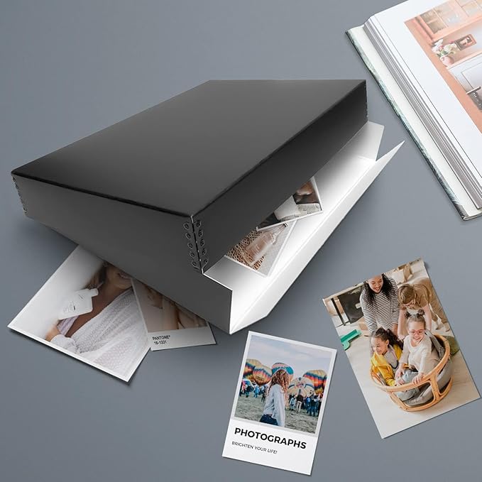 Lineco 13x19 Black Museum Storage Box, Removable Lid and Drop Front Design - Image 7
