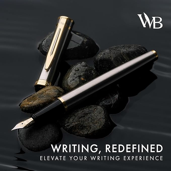 Wordsworth & Black Fountain Pen Set, 18K Gilded Medium Nib, Includes 24 Pack - Image 2