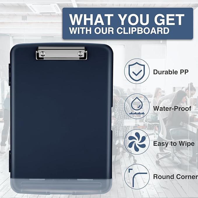 Sooez Clipboard with Storage, High Capacity Nursing Clip Board 8.5 x 11 with - Image 4