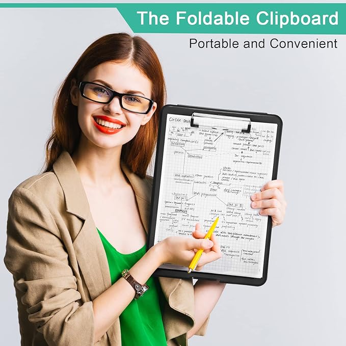 Geyee 16 Pcs Clipboard with Storage Plastic Foldable Nursing Clipboard Storage - Image 6