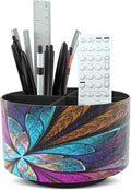 Hennaja Round Leather Art Supply Organizer, Remote Control Holder, 360 Degree by Hennaja